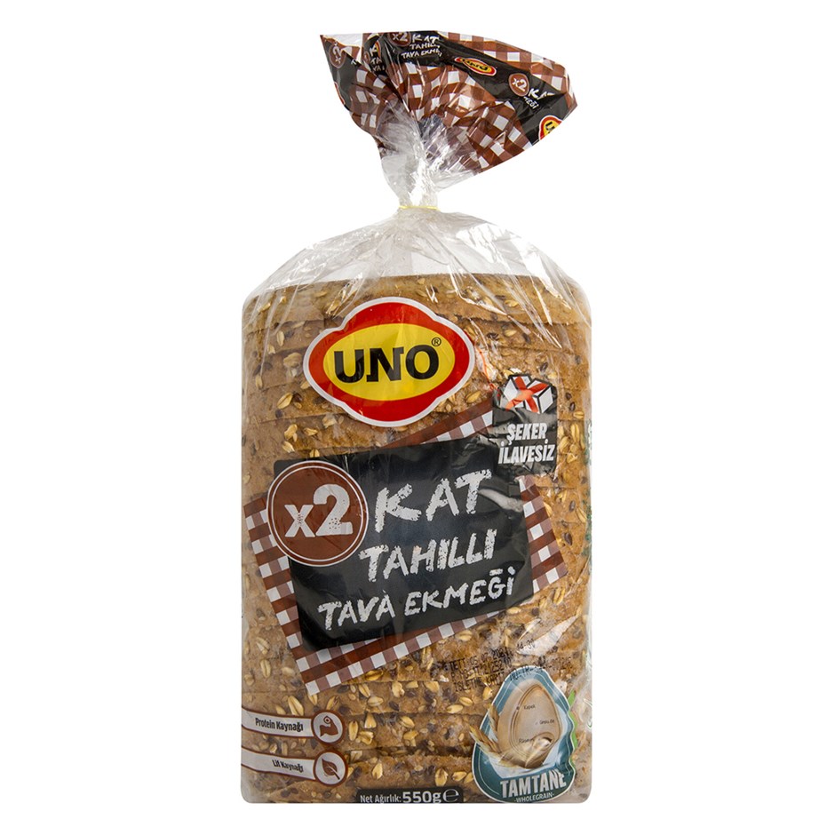 Uno Şeker İlavesiz Tahıllı Tava Ekmeği 550 Gr
